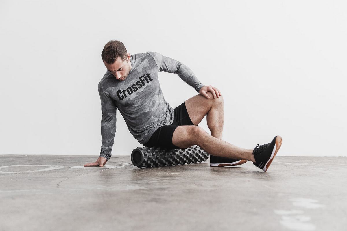 Nobull Crossfit® Men's Long Sleeves Grey Camo | Australia (EL2168)